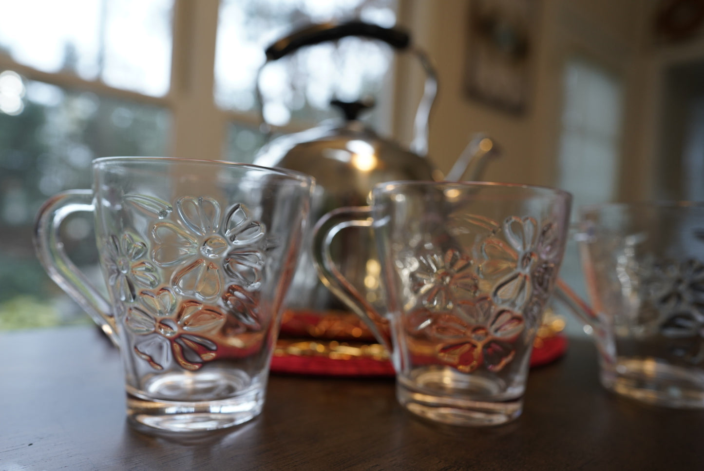 Flower Tea Glass Cups