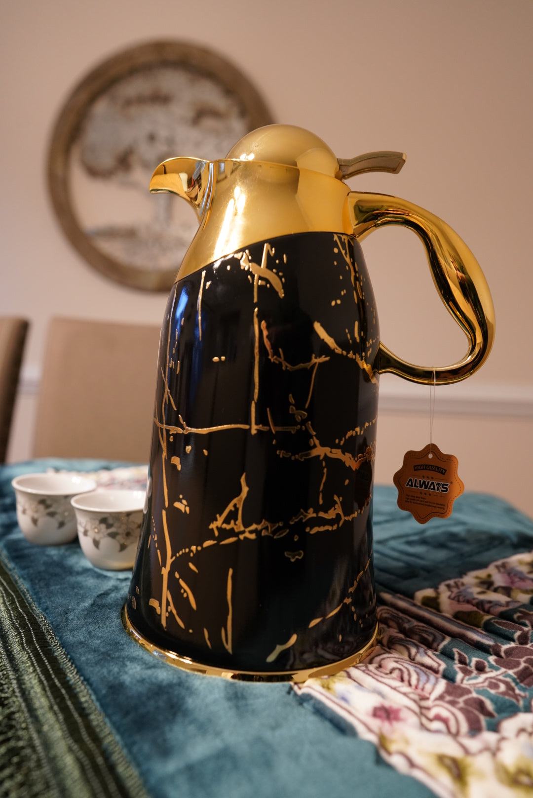 Black Marble Insulated Thermos